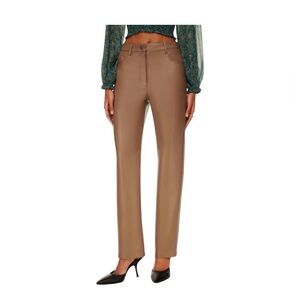 Aritzia Wilfred Melina Pant Camel Tan Vegan Leather Pants Size 8 Straight Leg